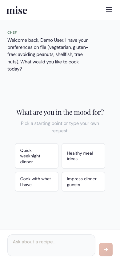 Mobile chat with option pills